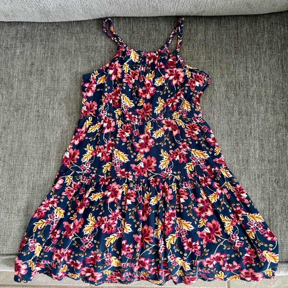 Old Navy 4T Navy Blue Floral Fit & Flare Dress